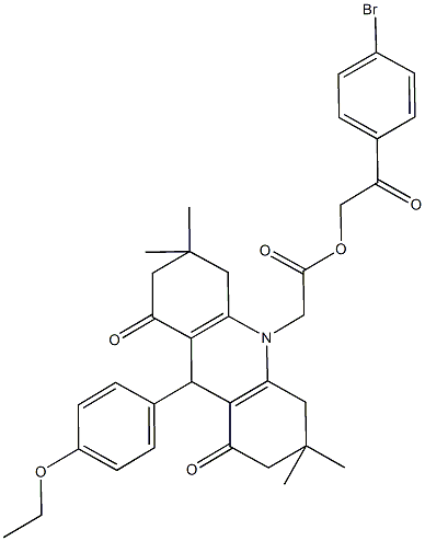 2-(4-bromophenyl)-2-oxoethyl (9-(4-ethoxyphenyl)-3,3,6,6-tetramethyl-1,8-dioxo-2,3,4,5,6,7,8,9-octahydro-10(1H)-acridinyl)acetate 结构式