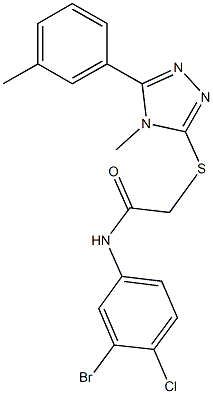 N-(3-bromo-4-chlorophenyl)-2-{[4-methyl-5-(3-methylphenyl)-4H-1,2,4-triazol-3-yl]sulfanyl}acetamide 结构式