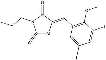 5-(3,5-diiodo-2-methoxybenzylidene)-3-propyl-2-thioxo-1,3-thiazolidin-4-one 结构式