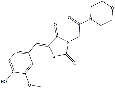 5-(4-hydroxy-3-methoxybenzylidene)-3-[2-(4-morpholinyl)-2-oxoethyl]-1,3-thiazolidine-2,4-dione 结构式