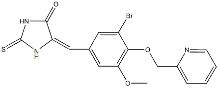 5-[3-bromo-5-methoxy-4-(2-pyridinylmethoxy)benzylidene]-2-thioxo-4-imidazolidinone 结构式