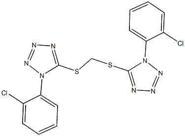 1-(2-chlorophenyl)-5-[({[1-(2-chlorophenyl)-1H-tetraazol-5-yl]sulfanyl}methyl)sulfanyl]-1H-tetraazole 结构式