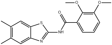 N-(5,6-dimethyl-1,3-benzothiazol-2-yl)-2,3-dimethoxybenzamide 结构式