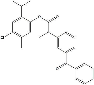 4-chloro-2-isopropyl-5-methylphenyl 2-(3-benzoylphenyl)propanoate 结构式