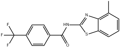 N-(4-methyl-1,3-benzothiazol-2-yl)-4-(trifluoromethyl)benzamide 结构式