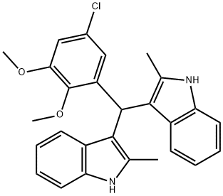 3-[(5-chloro-2,3-dimethoxyphenyl)(2-methyl-1H-indol-3-yl)methyl]-2-methyl-1H-indole 结构式