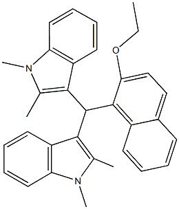 3-[(1,2-dimethyl-1H-indol-3-yl)(2-ethoxy-1-naphthyl)methyl]-1,2-dimethyl-1H-indole 结构式