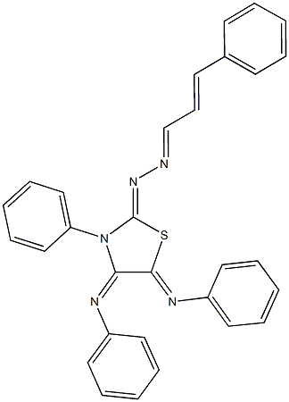 3-phenylacrylaldehyde [3-phenyl-4,5-bis(phenylimino)-1,3-thiazolidin-2-ylidene]hydrazone 结构式