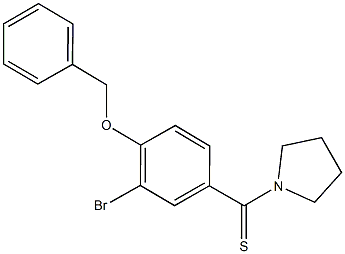 benzyl 2-bromo-4-(1-pyrrolidinylcarbothioyl)phenyl ether 结构式