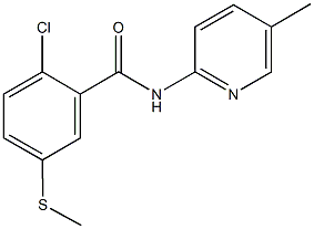2-chloro-N-(5-methyl-2-pyridinyl)-5-(methylsulfanyl)benzamide 结构式