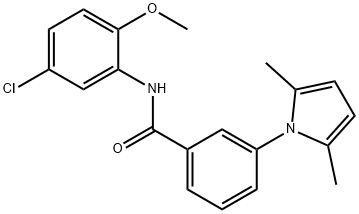 N-(5-chloro-2-methoxyphenyl)-3-(2,5-dimethyl-1H-pyrrol-1-yl)benzamide 结构式