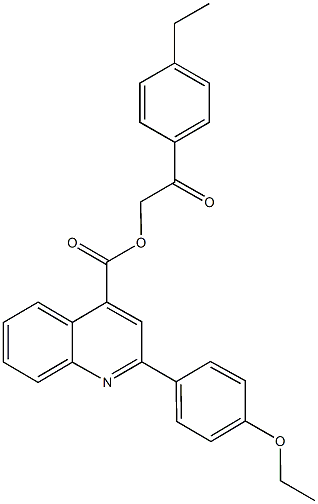 2-(4-ethylphenyl)-2-oxoethyl 2-(4-ethoxyphenyl)-4-quinolinecarboxylate 结构式