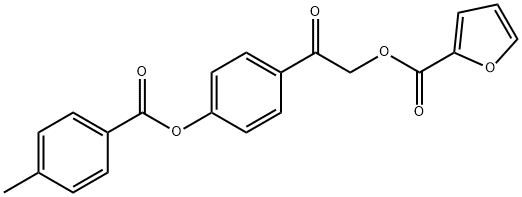 2-{4-[(4-methylbenzoyl)oxy]phenyl}-2-oxoethyl 2-furoate 结构式