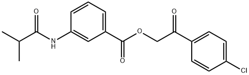 2-(4-chlorophenyl)-2-oxoethyl 3-(isobutyrylamino)benzoate 结构式