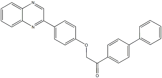 1-[1,1'-biphenyl]-4-yl-2-[4-(2-quinoxalinyl)phenoxy]ethanone 结构式