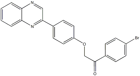 1-(4-bromophenyl)-2-[4-(2-quinoxalinyl)phenoxy]ethanone 结构式