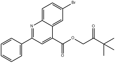 3,3-dimethyl-2-oxobutyl 6-bromo-2-phenyl-4-quinolinecarboxylate 结构式