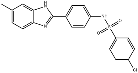 4-chloro-N-[4-(6-methyl-1H-benzimidazol-2-yl)phenyl]benzenesulfonamide 结构式