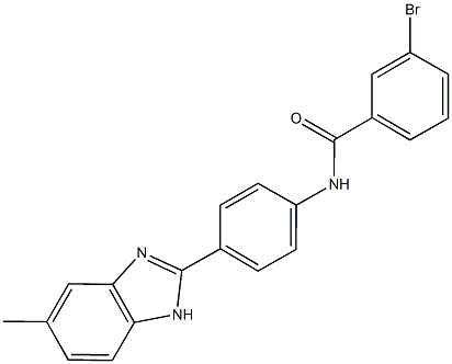 3-bromo-N-[4-(5-methyl-1H-benzimidazol-2-yl)phenyl]benzamide 结构式