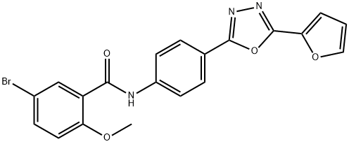 5-bromo-N-{4-[5-(2-furyl)-1,3,4-oxadiazol-2-yl]phenyl}-2-methoxybenzamide 结构式