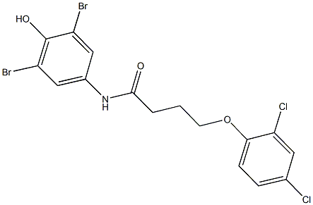 N-(3,5-dibromo-4-hydroxyphenyl)-4-(2,4-dichlorophenoxy)butanamide 结构式