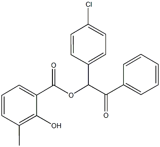 1-(4-chlorophenyl)-2-oxo-2-phenylethyl 2-hydroxy-3-methylbenzoate 结构式
