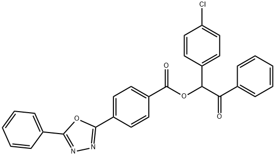 1-(4-chlorophenyl)-2-oxo-2-phenylethyl 4-(5-phenyl-1,3,4-oxadiazol-2-yl)benzoate 结构式