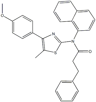 N-[4-(4-methoxyphenyl)-5-methyl-1,3-thiazol-2-yl]-N-(1-naphthyl)-3-phenylpropanamide 结构式
