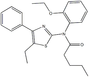 N-(2-ethoxyphenyl)-N-(5-ethyl-4-phenyl-1,3-thiazol-2-yl)pentanamide 结构式