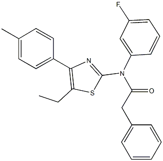 N-[5-ethyl-4-(4-methylphenyl)-1,3-thiazol-2-yl]-N-(3-fluorophenyl)-2-phenylacetamide 结构式