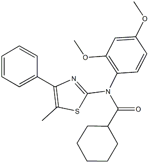 N-(2,4-dimethoxyphenyl)-N-(5-methyl-4-phenyl-1,3-thiazol-2-yl)cyclohexanecarboxamide 结构式