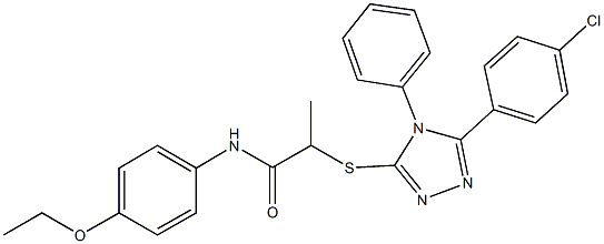 2-{[5-(4-chlorophenyl)-4-phenyl-4H-1,2,4-triazol-3-yl]sulfanyl}-N-(4-ethoxyphenyl)propanamide 结构式