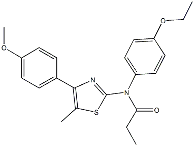 N-(4-ethoxyphenyl)-N-[4-(4-methoxyphenyl)-5-methyl-1,3-thiazol-2-yl]propanamide 结构式