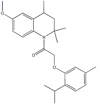 1-[(2-isopropyl-5-methylphenoxy)acetyl]-6-methoxy-2,2,4-trimethyl-1,2,3,4-tetrahydroquinoline 结构式