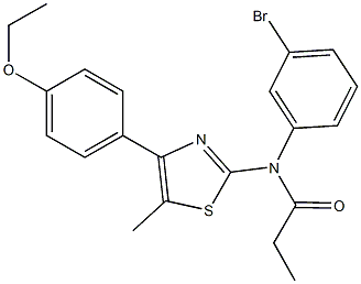 N-(3-bromophenyl)-N-[4-(4-ethoxyphenyl)-5-methyl-1,3-thiazol-2-yl]propanamide 结构式