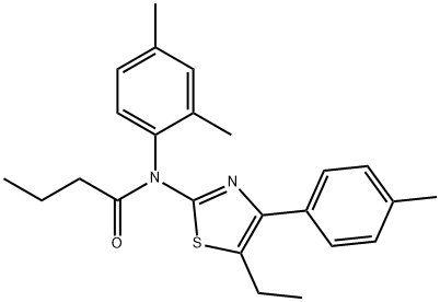 N-(2,4-dimethylphenyl)-N-[5-ethyl-4-(4-methylphenyl)-1,3-thiazol-2-yl]butanamide 结构式