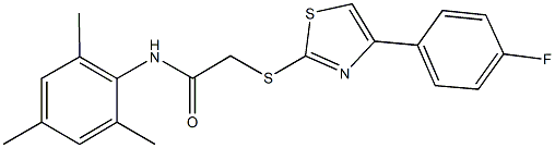 2-{[4-(4-fluorophenyl)-1,3-thiazol-2-yl]sulfanyl}-N-mesitylacetamide 结构式