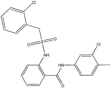 2-{[(2-chlorobenzyl)sulfonyl]amino}-N-(3-chloro-4-methylphenyl)benzamide 结构式