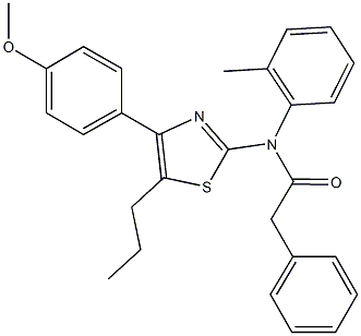 N-[4-(4-methoxyphenyl)-5-propyl-1,3-thiazol-2-yl]-N-(2-methylphenyl)-2-phenylacetamide 结构式