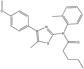 N-[4-(4-methoxyphenyl)-5-methyl-1,3-thiazol-2-yl]-N-(2-methylphenyl)pentanamide 结构式