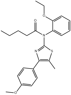 N-(2-ethoxyphenyl)-N-[4-(4-methoxyphenyl)-5-methyl-1,3-thiazol-2-yl]pentanamide 结构式