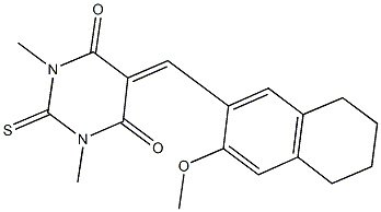 5-[(3-methoxy-5,6,7,8-tetrahydro-2-naphthalenyl)methylene]-1,3-dimethyl-2-thioxodihydro-4,6(1H,5H)-pyrimidinedione 结构式