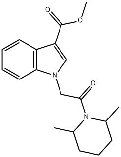 methyl 1-[2-(2,6-dimethyl-1-piperidinyl)-2-oxoethyl]-1H-indole-3-carboxylate 结构式