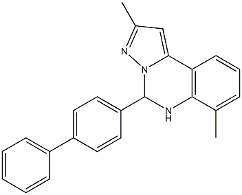 5-[1,1'-biphenyl]-4-yl-2,7-dimethyl-5,6-dihydropyrazolo[1,5-c]quinazoline 结构式