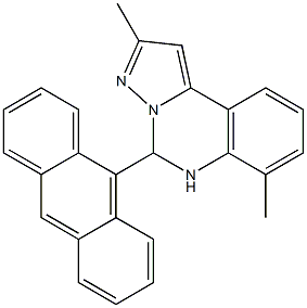 5-(9-anthryl)-2,7-dimethyl-5,6-dihydropyrazolo[1,5-c]quinazoline 结构式