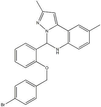 4-bromobenzyl 2-(2,9-dimethyl-5,6-dihydropyrazolo[1,5-c]quinazolin-5-yl)phenyl ether 结构式