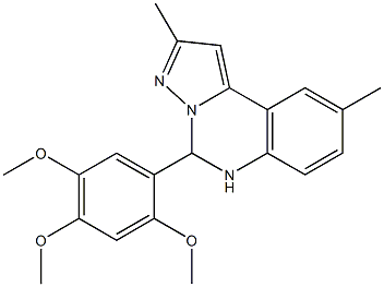 2,9-dimethyl-5-(2,4,5-trimethoxyphenyl)-5,6-dihydropyrazolo[1,5-c]quinazoline 结构式