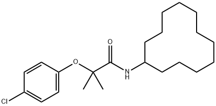 2-(4-chlorophenoxy)-N-cyclododecyl-2-methylpropanamide 结构式