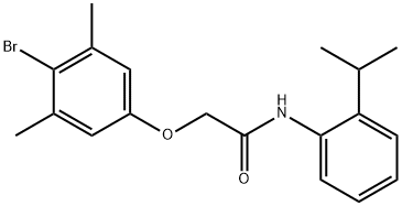 2-(4-bromo-3,5-dimethylphenoxy)-N-(2-isopropylphenyl)acetamide 结构式
