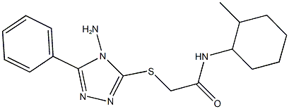 2-[(4-amino-5-phenyl-4H-1,2,4-triazol-3-yl)sulfanyl]-N-(2-methylcyclohexyl)acetamide 结构式